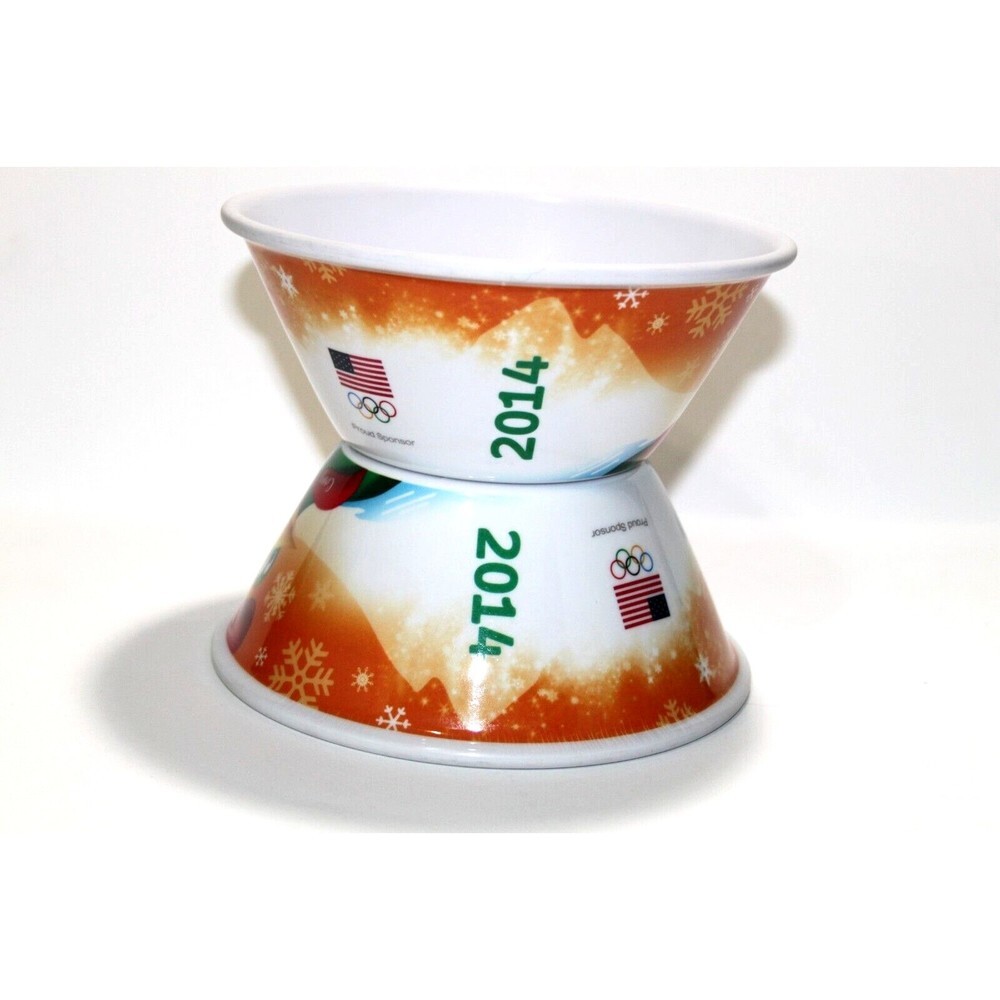 Kellogg's Corny Roster Cereal Bowls 2014 Winter Olympics Ice Skating Lot of 2